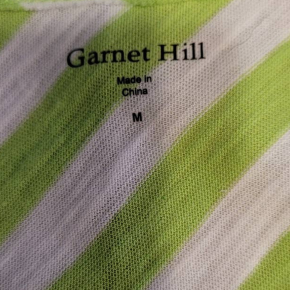 Garnet Hill Green Diagonal Stripe Tank Medium - Picture 3 of 4